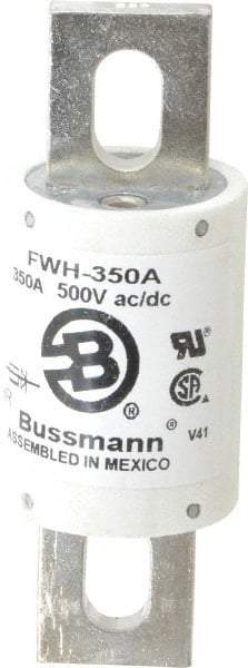 Cooper Bussmann - 500 VAC/VDC, 350 Amp, Fast-Acting Semiconductor/High Speed Fuse - Bolt-on Mount, 4-11/32" OAL, 200 (RMS Symmetrical), 50 at DC kA Rating, 1-1/2" Diam - A1 Tooling