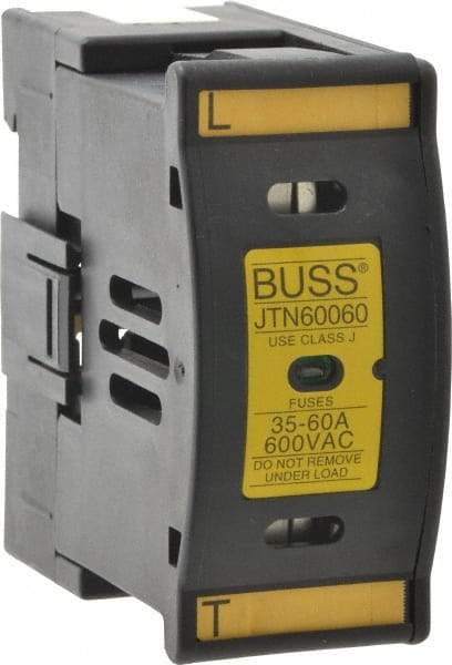 Cooper Bussmann - 1 Pole, 600 VAC/VDC, 60 Amp, DIN Rail Mount Fuse Holder - Compatible with J Class, 1.52 Inch Wide Fuse - A1 Tooling