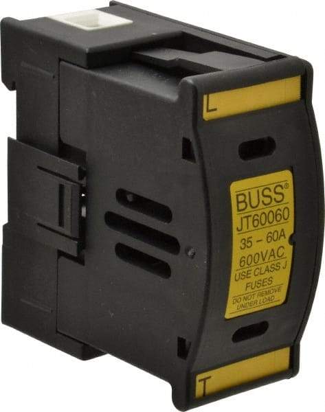 Cooper Bussmann - 1 Pole, 600 VAC/VDC, 60 Amp, DIN Rail Mount Fuse Holder - Compatible with J Class, 1.52 Inch Wide Fuse - A1 Tooling