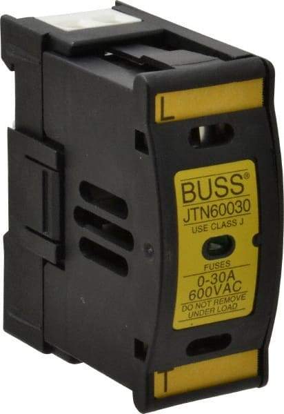 Cooper Bussmann - 1 Pole, 600 VAC/VDC, 30 Amp, DIN Rail Mount Fuse Holder - Compatible with J Class, 1.23 Inch Wide Fuse - A1 Tooling