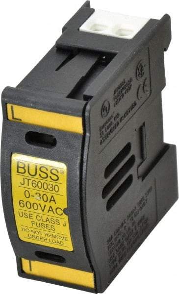 Cooper Bussmann - 1 Pole, 600 VAC/VDC, 30 Amp, DIN Rail Mount Fuse Holder - Compatible with J Class, 1.23 Inch Wide Fuse - A1 Tooling