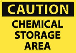 NMC - "Caution - Chemical Storage Area", 10" Long x 14" Wide, Fiberglass Safety Sign - Rectangle, 0.095" Thick, Use for Hazardous Materials - A1 Tooling