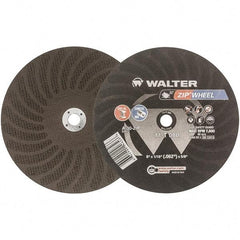 WALTER Surface Technologies - 8" 30 Grit Aluminum Oxide Cutoff Wheel - 1/16" Thick, 5/8" Arbor, 7,600 Max RPM, Use with Circular Saws - A1 Tooling