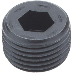 Holo-Krome - 1/2-14, 17/32" OAL, Alloy Steel Socket Pressure Plug - 7/8" Taper per Foot, 3/8" Hex Key - A1 Tooling