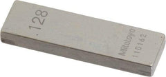 Mitutoyo - 0.128" Rectangular Steel Gage Block - Accuracy Grade 0, Includes Certificate of Inspection - A1 Tooling