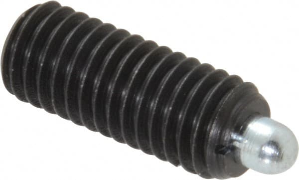 Gibraltar - 1/2-13, 1-1/4" Thread Length, 1/4" Plunger Projection, Steel Threaded Spring Plunger - 1/4" Max Plunger Diam, 1-1/4" Plunger Length, 2.7 Lb Init End Force, 9.3 Lb Final End Force - A1 Tooling