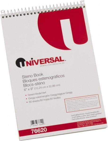 UNIVERSAL - 60 Sheet, 6 x 9", Steno Book - Green - A1 Tooling