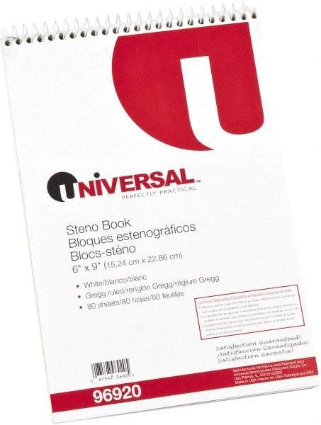 UNIVERSAL - 80 Sheet, 6 x 9", Steno Book - White - A1 Tooling