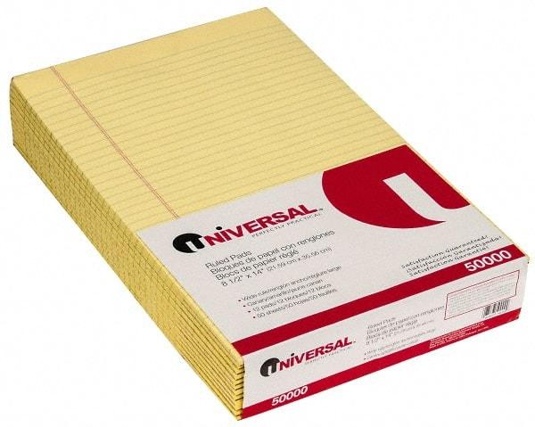 UNIVERSAL - 50 Sheet, 8-1/2 x 14", Glue Top Ruled Writing Pad - Canary - A1 Tooling