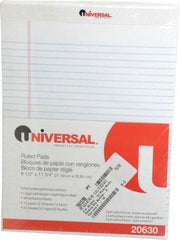 UNIVERSAL - 50 Sheet, 8 x 11-3/4", Perforated Style Ruled Pads - White - A1 Tooling