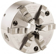 Buck Chuck Company - 6 Jaws, 10" Diam, Self Centering Manual Lathe Chuck - Front Mount, Adjustable, 2,600 Max RPM, 3.23" Through Hole Diam, Forged Steel - A1 Tooling