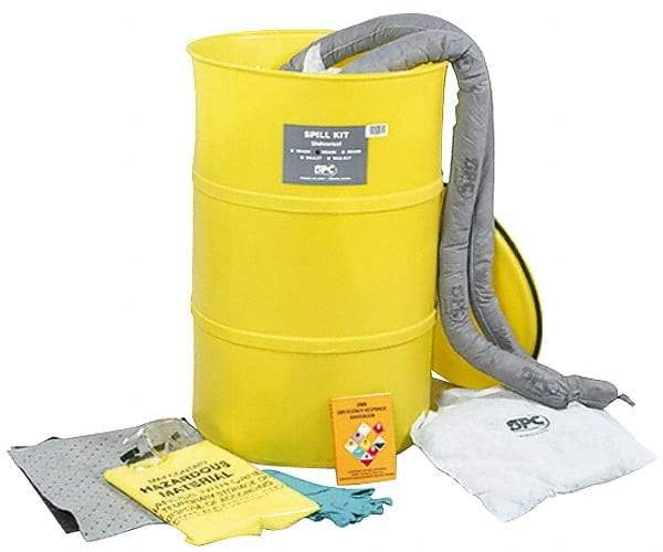 Brady SPC Sorbents - 38 Gal Capacity Universal Spill Kit - 55 Gal Drum - A1 Tooling