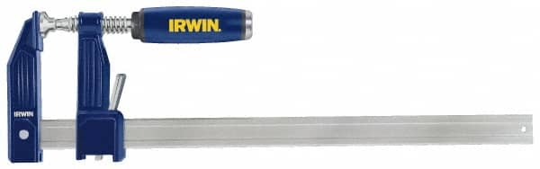 Irwin - 12" Capacity, 3-1/8" Throat Depth Bar Clamp - 1,000 Lb Clamping Pressure, 12" OAL - A1 Tooling