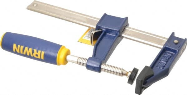 Irwin - 6" Capacity, 3-1/8" Throat Depth Bar Clamp - 1,000 Lb Clamping Pressure, 6" OAL - A1 Tooling