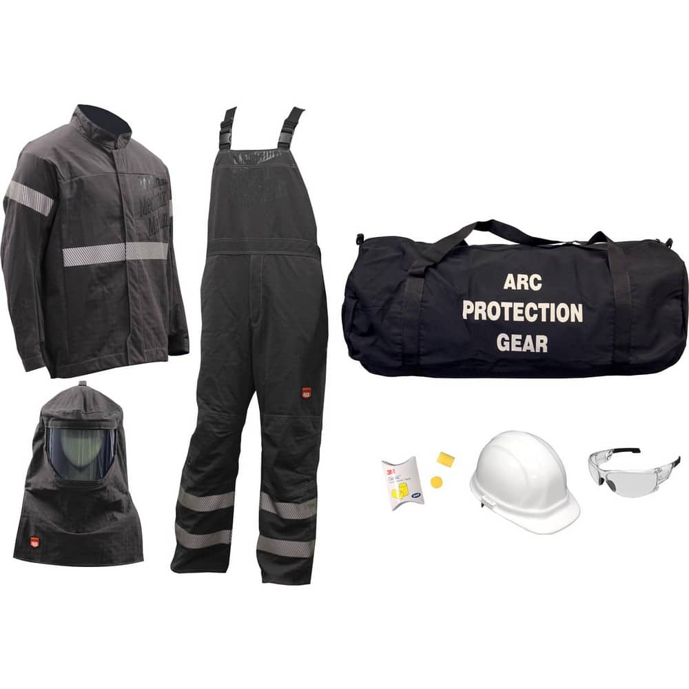 Size Small, 9.2 Arc Flashing Clothing Kit Includes Premium Gore Pyrad Jacket and Bib, Hood, Face Shield, Bracket, Hard Cap, Ear Plugs, Safety Glasses & Gear Bag