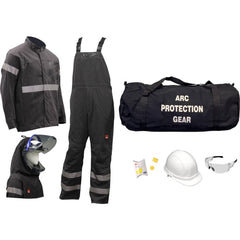 Size 2X-Large, 9.2 Arc Flashing Clothing Kit Includes Premium Gore Pyrad Jacket and Bib, Hood, Face Shield, Bracket, Hard Cap, Ear Plugs, Safety Glasses & Gear Bag