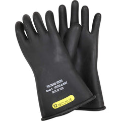 Arc Flash & Flame Protection Gloves; Material Type: Rubber; Coating Material: Uncoated; Maximum Arc Flash Protection (cal/Sq. cm): 2; Coating Coverage: Uncoated; Women's Size: X-Large; Men's Size: Large; Back Material: Rubber; Color: Black; Glove Class Nu