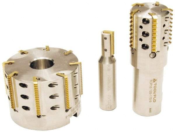 Tool-Flo - 0.969" Cut Diam, 1" Max Depth of Cut, 1" Shank Diam, Internal/External Indexable Thread Mill - Insert Style TI 1N, 2 Inserts, Toolholder Style TCP, 4-1/2" OAL - A1 Tooling