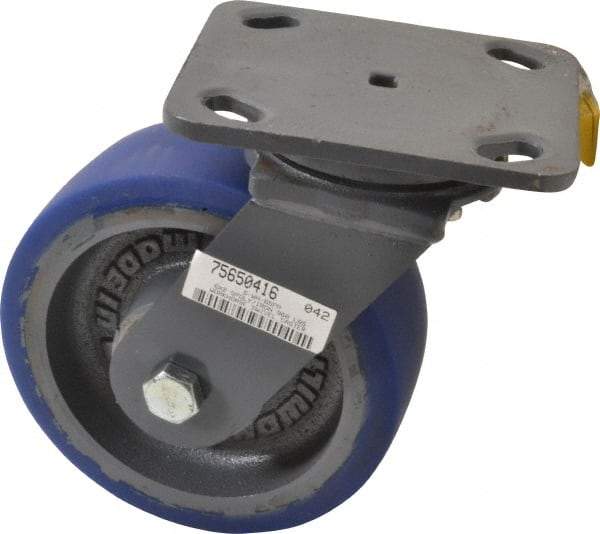 Hamilton - 6" Diam x 2" Wide x 7-1/2" OAH Top Plate Mount Swivel Caster - Polyurethane, 960 Lb Capacity, Precision Sealed Bearing, 4 x 5" Plate - A1 Tooling