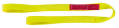 Lift-All - 12' Long x 3" Wide, 4,800 Lb Vertical Capacity, 1 Ply, Nylon Web Sling - 3,800 Lb Choker Capacity, Yellow - A1 Tooling