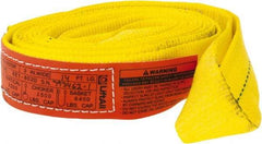 Lift-All - 14' Long x 2" Wide, 3,200 Lb Vertical Capacity, 1 Ply, Polyester Web Sling - 2,500 Lb Choker Capacity, Yellow - A1 Tooling