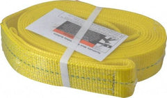 Lift-All - 20' Long x 2" Wide, 3,200 Lb Vertical Capacity, 1 Ply, Polyester Web Sling - 2,500 Lb Choker Capacity, Yellow - A1 Tooling