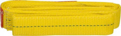 Lift-All - 8' Long x 2" Wide, 3,200 Lb Vertical Capacity, 1 Ply, Polyester Web Sling - 2,500 Lb Choker Capacity, Yellow - A1 Tooling