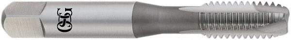 OSG - M14x1.25 Metric Fine, 3 Flute, Oxide Finish, High Speed Steel Spiral Point Tap - Plug Chamfer, Right Hand Thread, 3-19/32" OAL, 1-21/32" Thread Length, 0.429" Shank Diam, Series 142 - Exact Industrial Supply