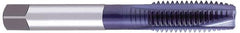 OSG - 7/16-14 UNC, 3 Flute, TiCN Finish, Powdered Metal Spiral Point Tap - Plug Chamfer, Right Hand Thread, 3-5/32" OAL, 1-7/16" Thread Length, 0.323" Shank Diam, Series 312TI - Exact Industrial Supply