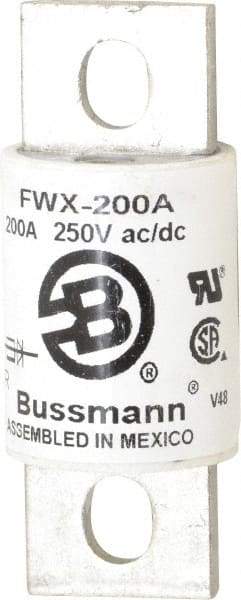 Cooper Bussmann - 250 VAC/VDC, 200 Amp, Fast-Acting Semiconductor/High Speed Fuse - Stud Mount Mount, 3-1/8" OAL, 200 (RMS), 50 at DC kA Rating, 1-7/32" Diam - A1 Tooling