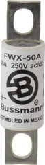 Cooper Bussmann - 250 VAC/VDC, 50 Amp, Fast-Acting Semiconductor/High Speed Fuse - Stud Mount Mount, 3-3/16" OAL, 200 (RMS), 50 at DC kA Rating, 0.81" Diam - A1 Tooling