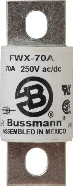 Cooper Bussmann - 250 VAC/VDC, 70 Amp, Fast-Acting Semiconductor/High Speed Fuse - Stud Mount Mount, 3.13" OAL, 200 (RMS), 50 at DC kA Rating, 1.22" Diam - A1 Tooling