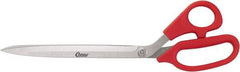 Clauss - 8" LOC, 11-1/2" OAL Stainless Steel Blunt Point Trimmers - Serrated, Plastic Handle, For Paper, Fabric - A1 Tooling