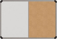 UNIVERSAL - 24" Wide x 18" High Dry Erase Combination Cork Bulletin Board - Melamine, Natural & White - A1 Tooling