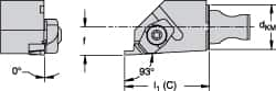 Kennametal - NS Insert, 0.787" Head Length, Modular Grooving Cutting Unit Head - Left Hand Cut, System Size KM12, Series Micro Top Notch - A1 Tooling