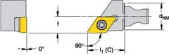 Kennametal - Right Hand Cut, Size KM12, DCMT 32.52 Insert Compatiblity, External Modular Turning & Profiling Cutting Unit Head - 8mm Ctr to Cutting Edge, 20mm Head Length, Through Coolant, Series Micro Screw-On - A1 Tooling