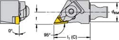 Kennametal - Right Hand Cut, Size KM16, NKL Insert Compatiblity, Modular Turning & Profiling Cutting Unit Head - 10mm Ctr to Cutting Edge, 30mm Head Length, Through Coolant, Series Micro Top Notch - A1 Tooling