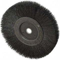 Weiler - 6" OD, 5/8" Arbor Hole, Crimped Steel Wheel Brush - 1/2" Face Width, 1-7/16" Trim Length, 0.006" Filament Diam, 6,000 RPM - A1 Tooling