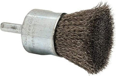 Weiler - 1" Brush Diam, Crimped, End Brush - 1/4" Diam Steel Shank, 22,000 Max RPM - A1 Tooling