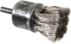 Weiler - 1-1/8" Brush Diam, Knotted, End Brush - 1/4" Diam Shank, 20,000 Max RPM - A1 Tooling