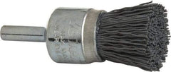 Weiler - 320 Grit, 3/4" Brush Diam, Crimped, End Brush - Extra Fine Grade, 1/4" Diam Shank, 10,000 Max RPM - A1 Tooling