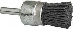 Weiler - 120 Grit, 3/4" Brush Diam, Crimped, End Brush - Fine Grade, 1/4" Diam Shank, 10,000 Max RPM - A1 Tooling