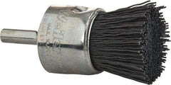 Weiler - 320 Grit, 1" Brush Diam, Crimped, End Brush - Extra Fine Grade, 1/4" Diam Shank, 10,000 Max RPM - A1 Tooling