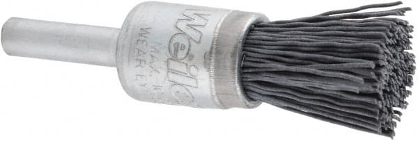 Weiler - 320 Grit, 1/2" Brush Diam, Crimped, End Brush - Extra Fine Grade, 1/4" Diam Shank, 10,000 Max RPM - A1 Tooling