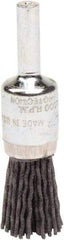 Weiler - 120 Grit, 1/2" Brush Diam, Crimped, End Brush - Fine Grade, 1/4" Diam Shank, 10,000 Max RPM - A1 Tooling