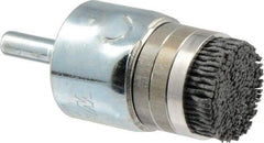 Weiler - 120 Grit, 1" Brush Diam, Crimped, End Brush - Fine Grade, 1/4" Diam Shank, 10,000 Max RPM - A1 Tooling