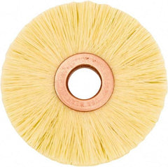 Weiler - 2-1/2" OD, 1/2" Arbor Hole, Natural Fiber Wheel Brush - 1/2" Face Width, 3/4" Trim Length, 20,000 RPM - A1 Tooling