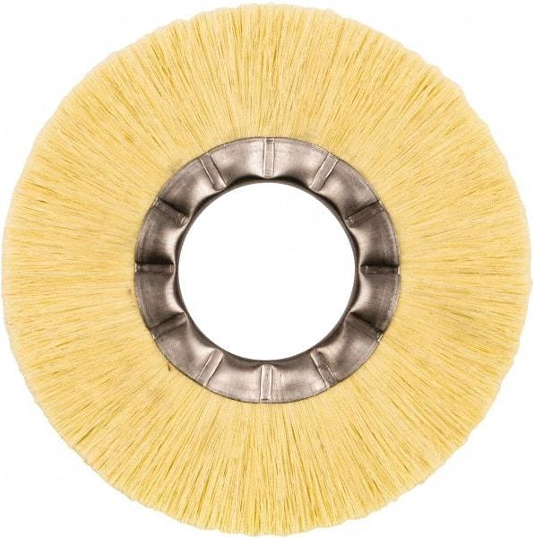 Weiler - 6" OD, 2" Arbor Hole, Natural Fiber Wheel Brush - 5/8" Face Width, 1-1/2" Trim Length, 6,000 RPM - A1 Tooling