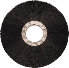 Weiler - 8" OD, 2" Arbor Hole, Nylon Wheel Brush - 3/4" Face Width, 2-1/2" Trim Length, 0.02" Filament Diam, 5,000 RPM - A1 Tooling