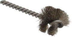 Weiler - 1-1/4" Diam Helical Stainless Steel Tube Brush - 0.008" Filament Diam, 1" Brush Length, 3-1/2" OAL, 1/4" Diam Stainless Steel Shank - A1 Tooling